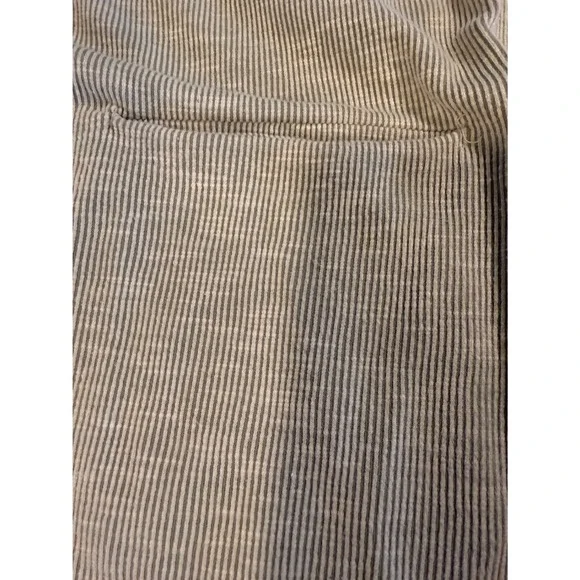 Donni Anthropologie Ribbed Open Front Cardigan Heather Gray Striped Pockets OSFA - Picture 6 of 8